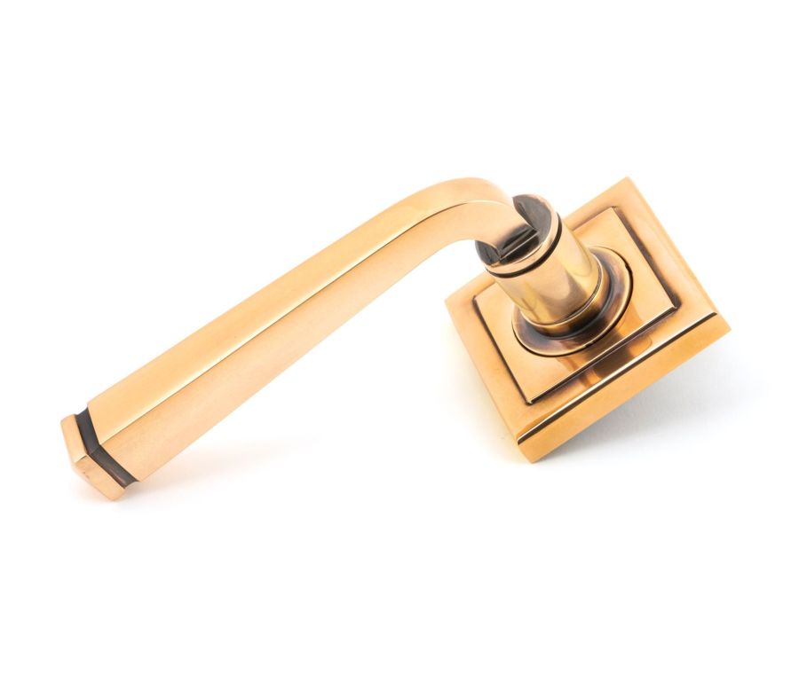 Set Polished Bronze Avon Round Lever on Square rose | 46096 | 50064
