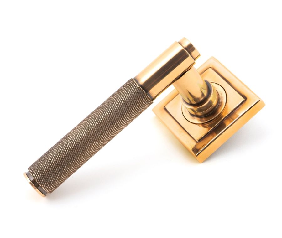 Set Polished Bronze Brompton Lever on Square rose | 46104 | 50106