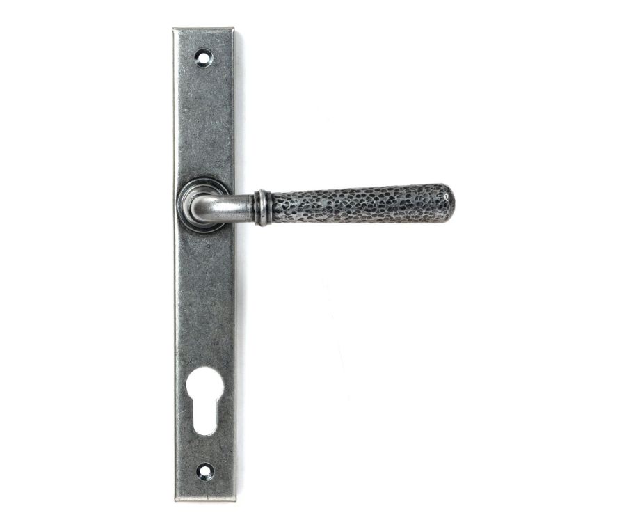 Set Pewter Hammered Newbury Slimline Espag. Lock Set | 46389