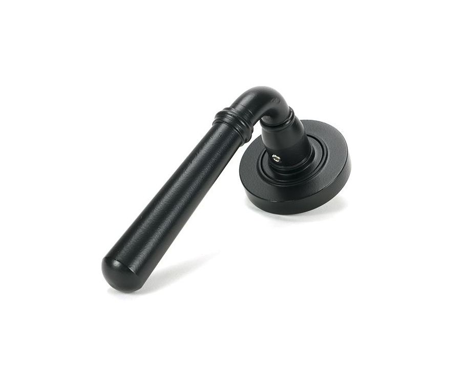 Set Anvil Matt Black Newbury Lever on Plain rose | 46459 | 51326
