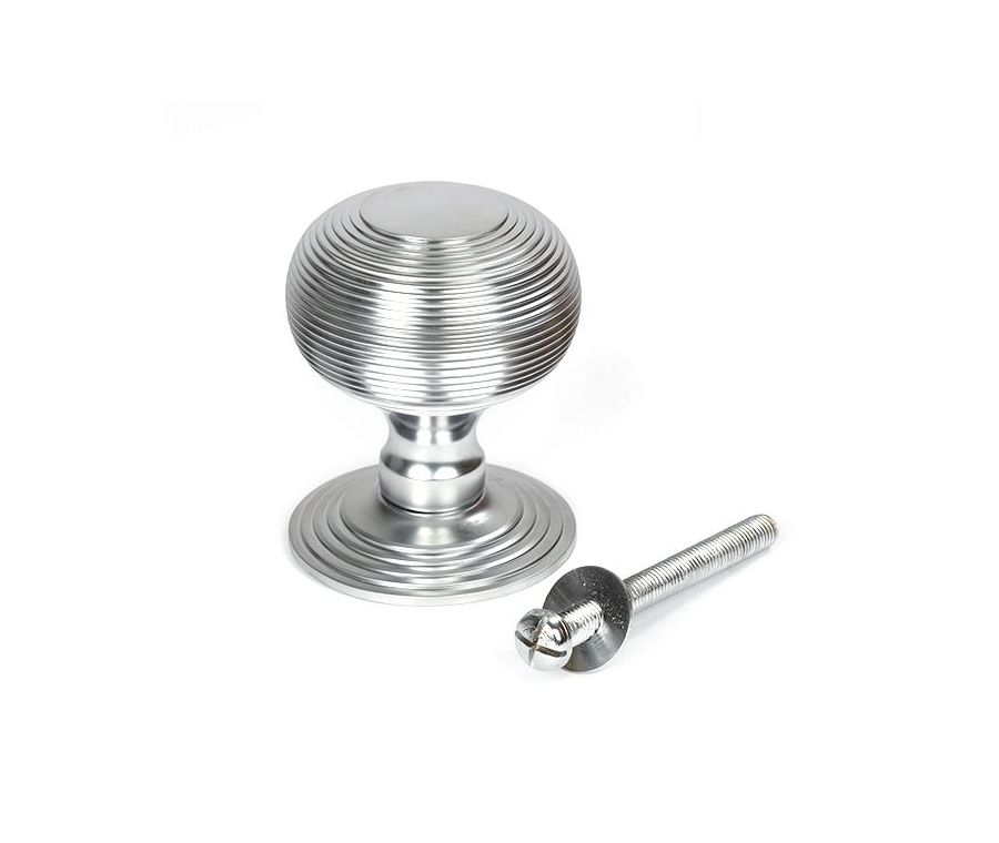 Satin Chrome Beehive Centre Door Knob | 46659