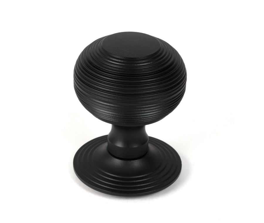 Matt Black Beehive Centre Door Knob | 46660