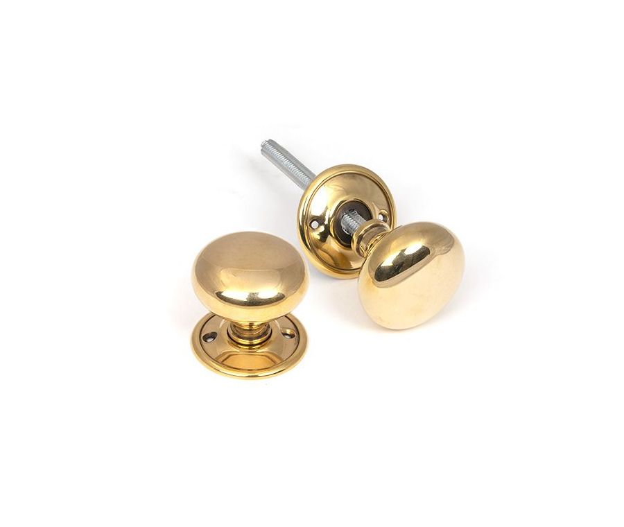 Aged Brass Mushroom Mortice/Rim Knob Set | 46681