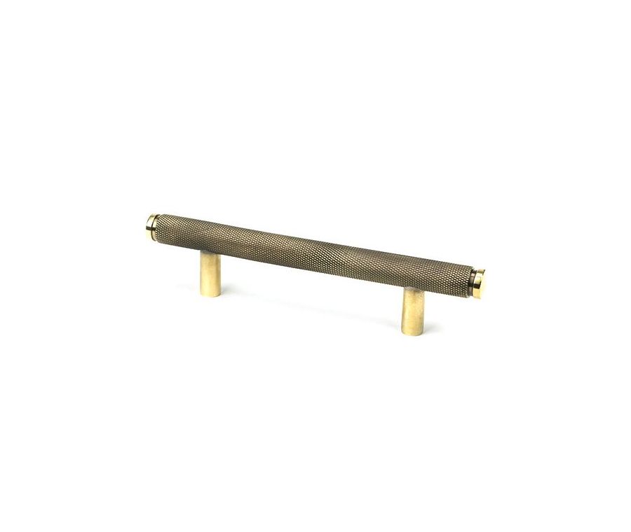 Aged Brass 156mm Full Knurled Brompton Small Pull Handle | 46894