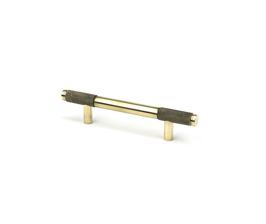 Aged Brass 156mm Half Knurled Brompton Small Pull Handle | 46924