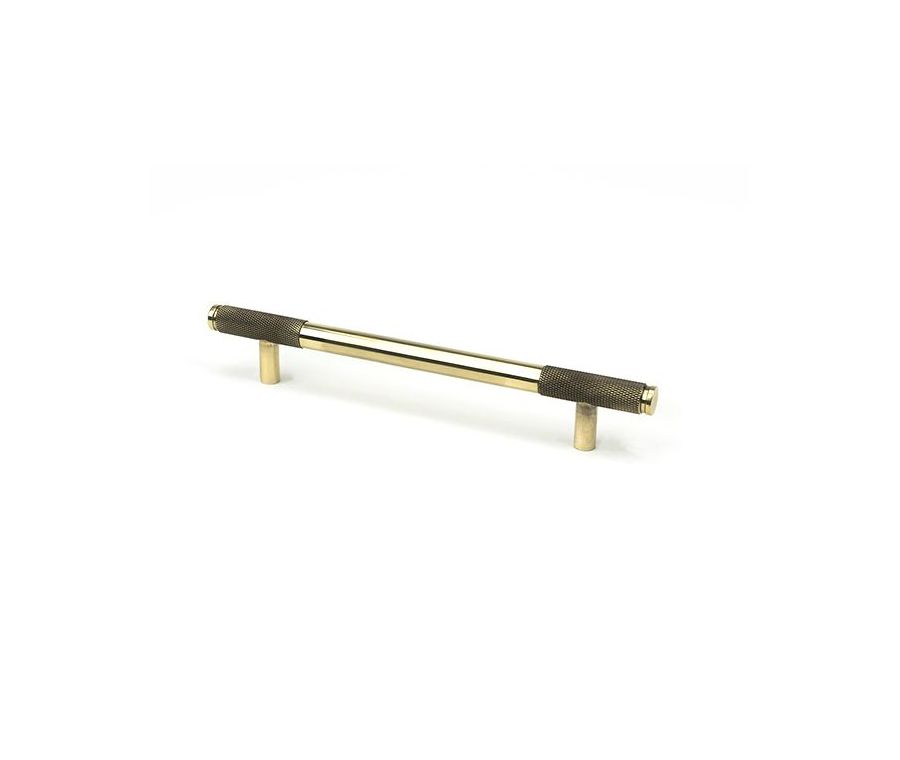 Aged Brass 220mm Half Knurled Brompton Medium Pull Handle | 46925