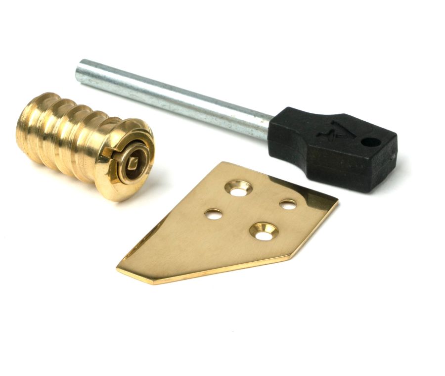 Polished Brass Key-Flush Sash Stop  |  47130