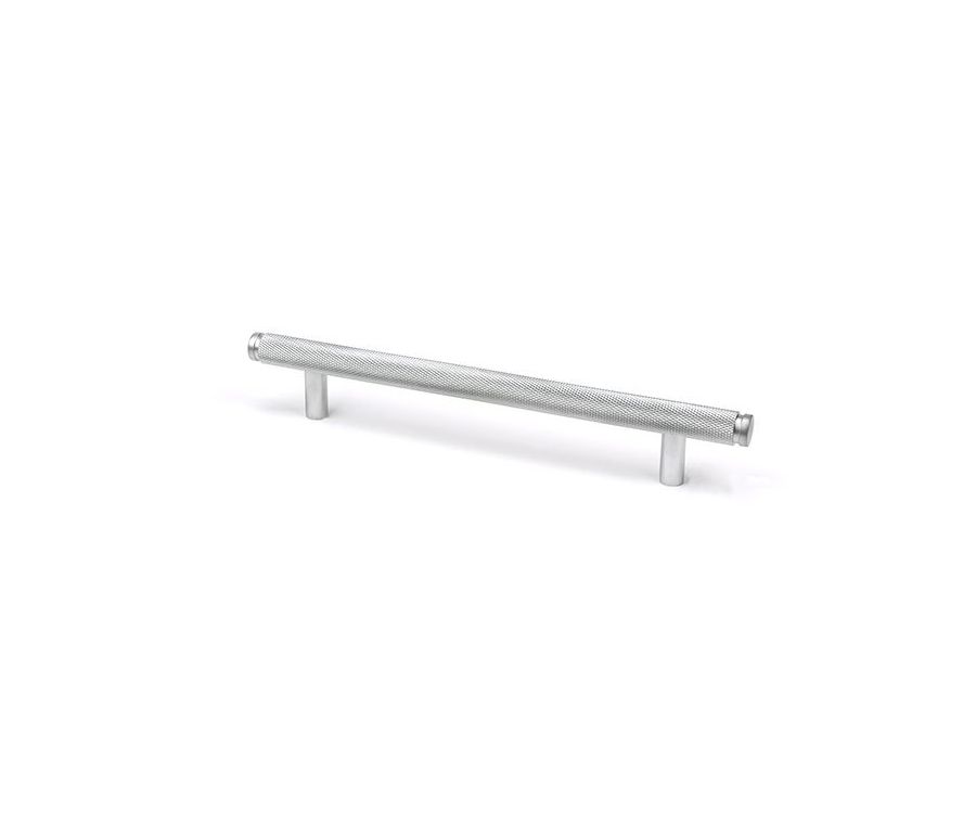Satin Chrome 220mm Full Knurled Brompton Medium Pull Handle | 47139