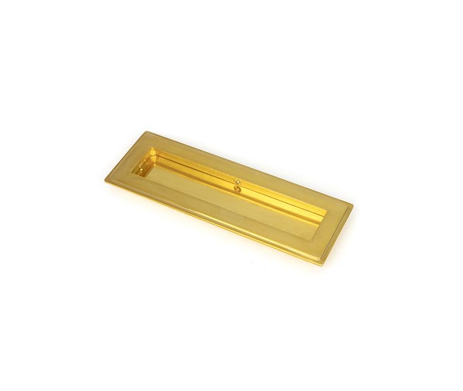 Polished Brass 175mm Art Deco Rectangular Flush Pull Handle | 47157