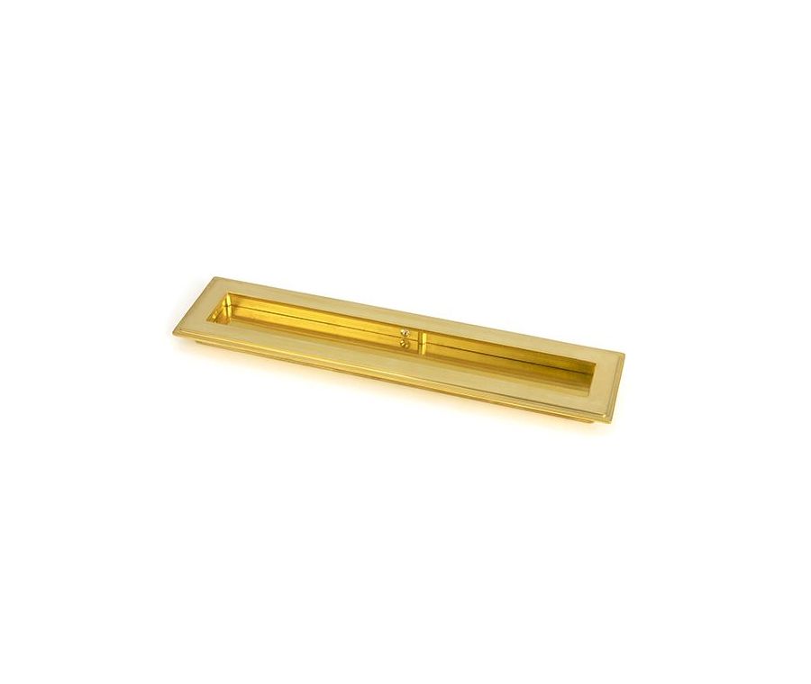 Polished Brass 250mm Art Deco Rectangular Flush Pull Handle | 47158