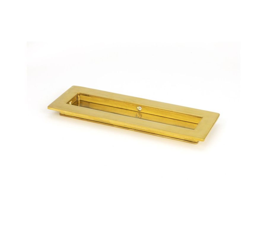 Polished Brass 175mm Plain Rectangular Flush Pull Handle | 47159