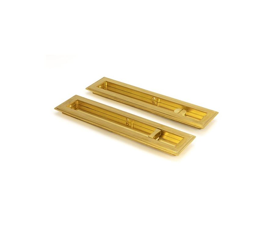 Polished Brass 250mm Art Deco Rectangular Flush Pull - Privacy | 47162