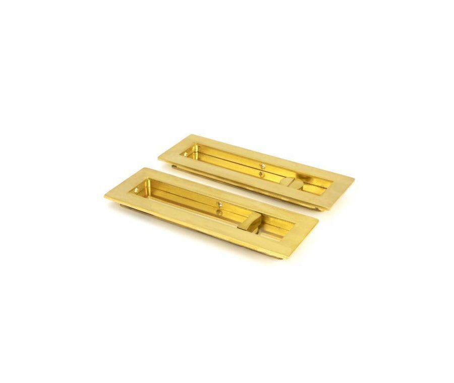 Polished Brass 175mm Plain Rectangular Flush Pull - Privacy | 47163