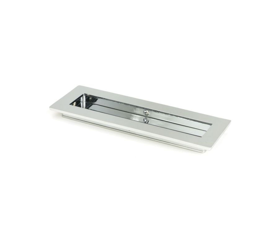 Polished Chrome 175mm Plain Rectangular Flush Pull Handle | 47177