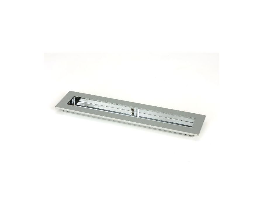 Polished Chrome 250mm Plain Rectangular Flush Pull Handle | 47178