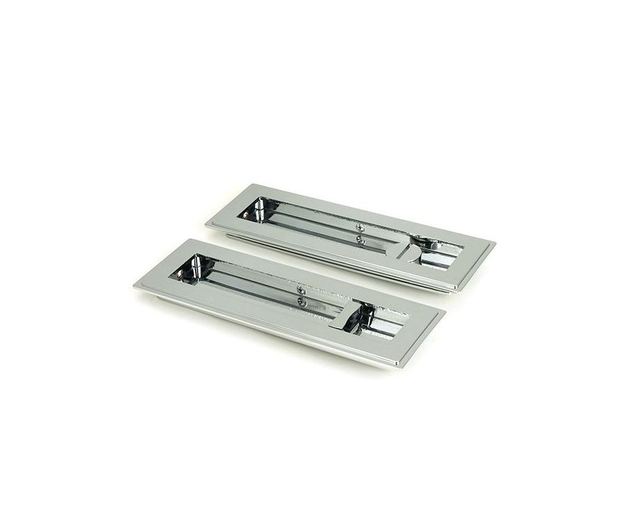 Polished Chrome 175mm Art Deco Rectangular Flush Pull - Privacy | 47179