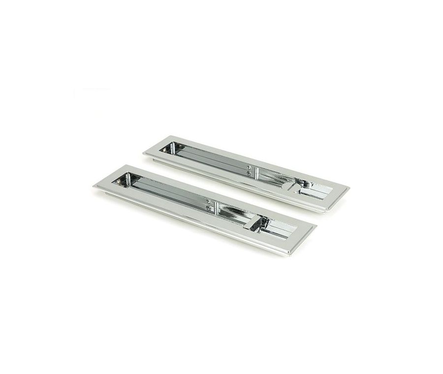 Polished Chrome 250mm Art Deco Rectangular Flush Pull - Privacy | 47180