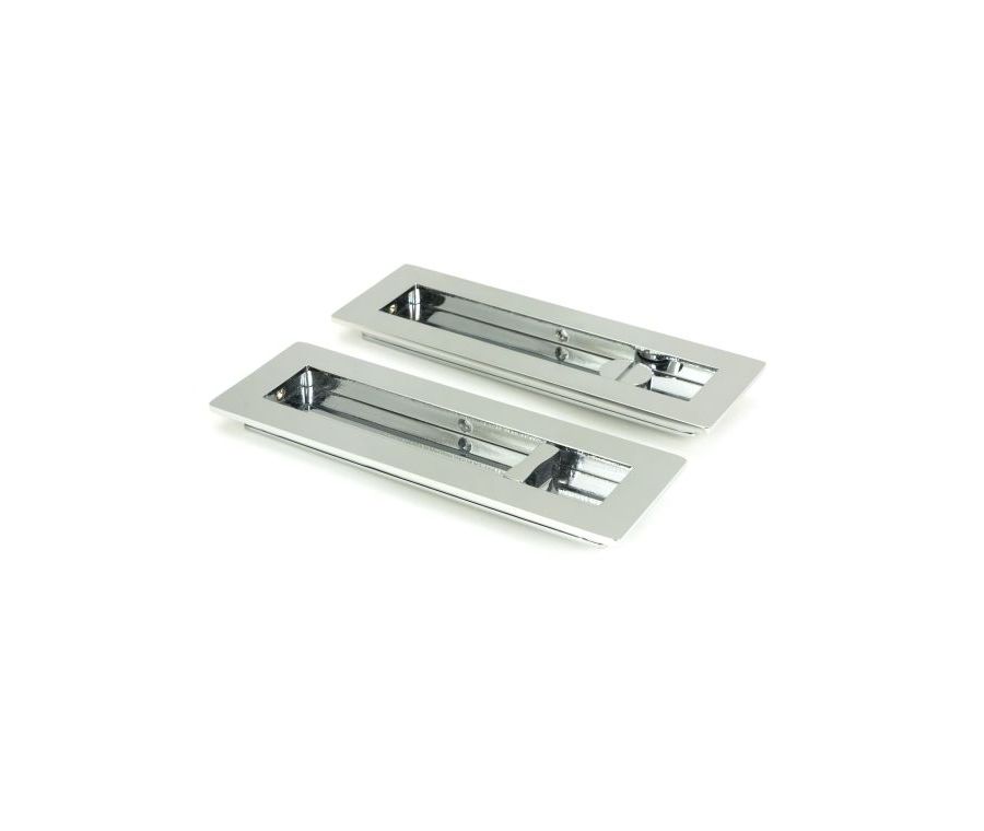 Polished Chrome 175mm Plain Rectangular Flush Pull - Privacy | 47181