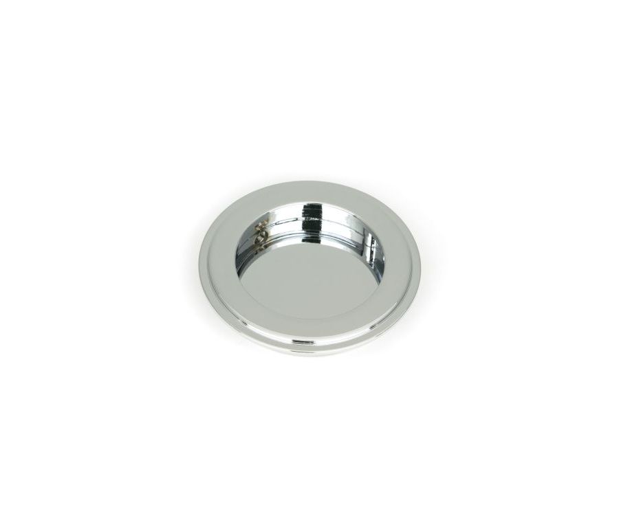 Polished Chrome 75mm Art Deco Round Flush Pull Handle | 47184