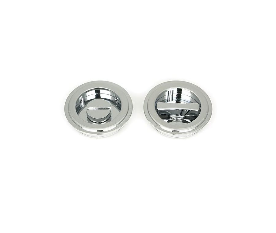 Polished Chrome 60mm Art Deco Round Flush Pull Handle - Privacy | 47187