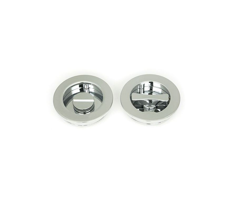 Polished Chrome 60mm Plain Round Flush Pull Handle - Privacy | 47189