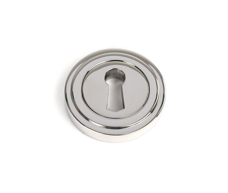 Polished SS (316) Round Standard Keyhole Escutcheon (Art Deco) | 49869