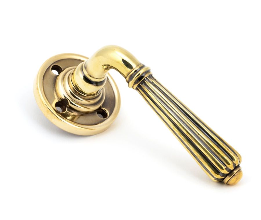Aged Brass Hinton Lever on rose | 50081