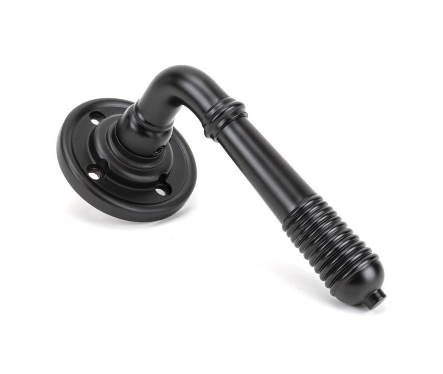 Aged Bronze Reeded Lever on rose | 50089