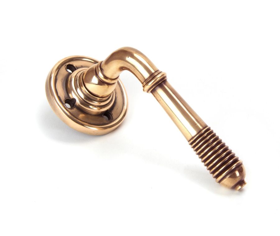 Polished Bronze Reeded Lever on rose | 50090