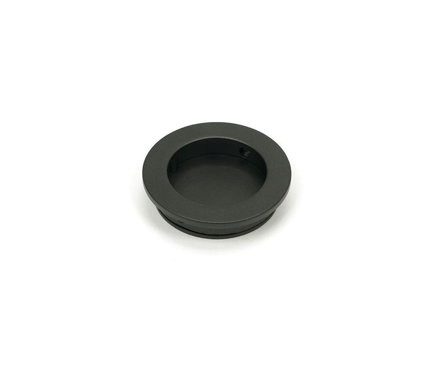 Aged Bronze 60mm Plain Round Flush Pull Handle | 50126