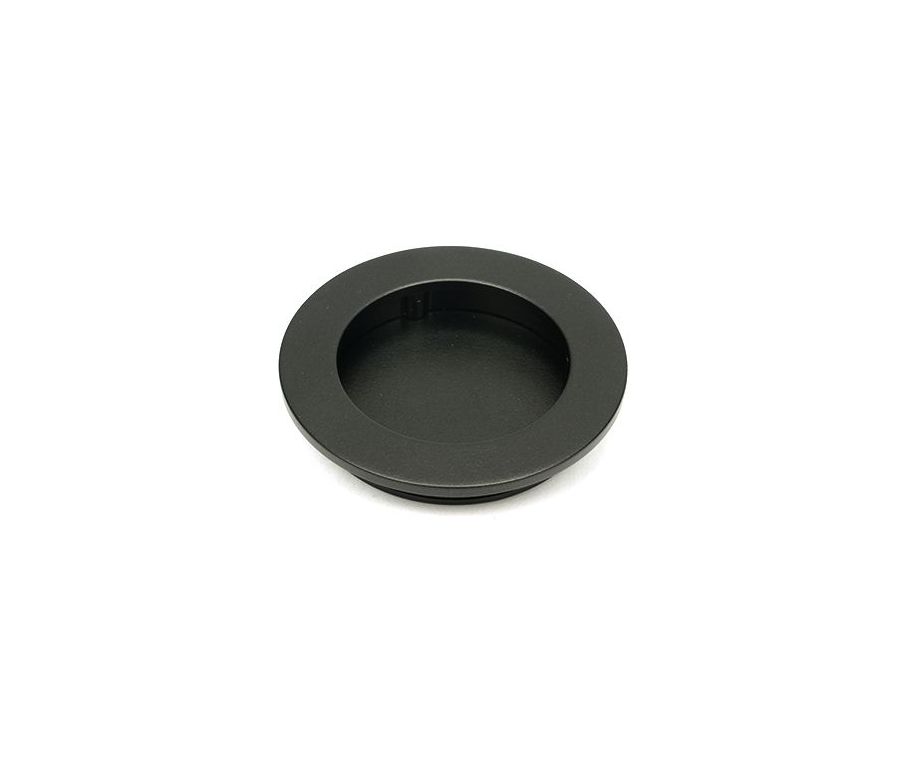 Aged Bronze 75mm Plain Round Flush Pull Handle | 50127