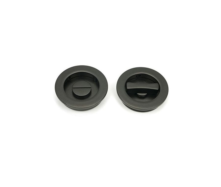 Aged Bronze 60mm Plain Round Flush Pull Handle - Privacy | 50130