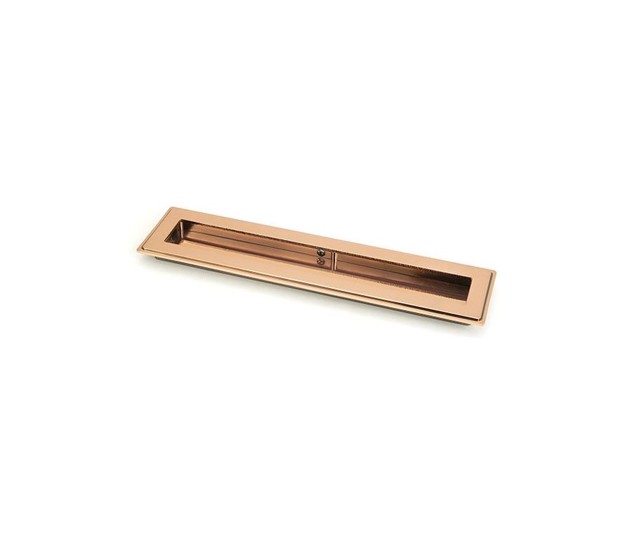 Polished Bronze 250mm Art Deco Rectangular Flush Pull Handle | 50135