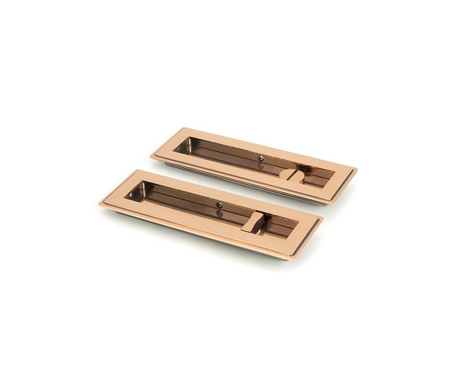 Polished Bronze 175mm Art Deco Rectangular Flush Pull - Privacy | 50138
