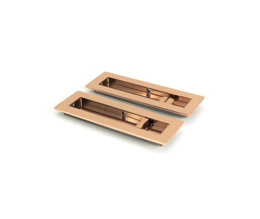 Polished Bronze 175mm Plain Rectangular Flush Pull - Privacy | 50140