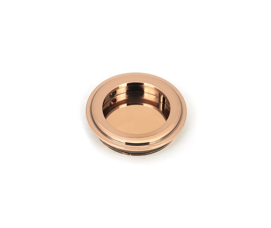 Polished Bronze 60mm Art Deco Round Flush Pull Handle | 50142