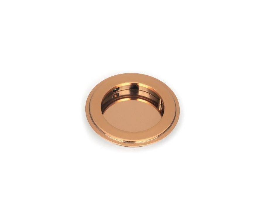 Polished Bronze 75mm Art Deco Round Flush Pull Handle | 50143