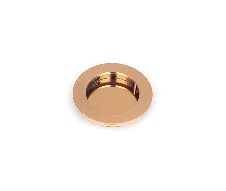 Polished Bronze 75mm Plain Round Flush Pull Handle | 50145