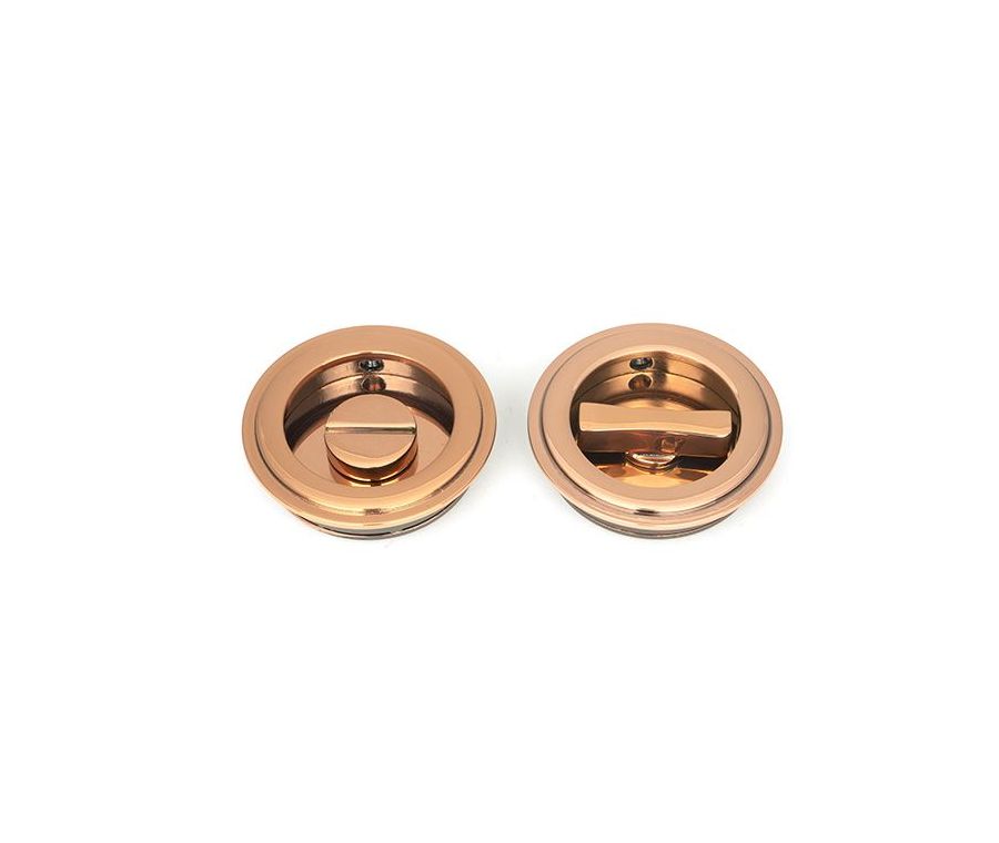 Polished Bronze 60mm Art Deco Round Flush Pull Handle - Privacy | 50146
