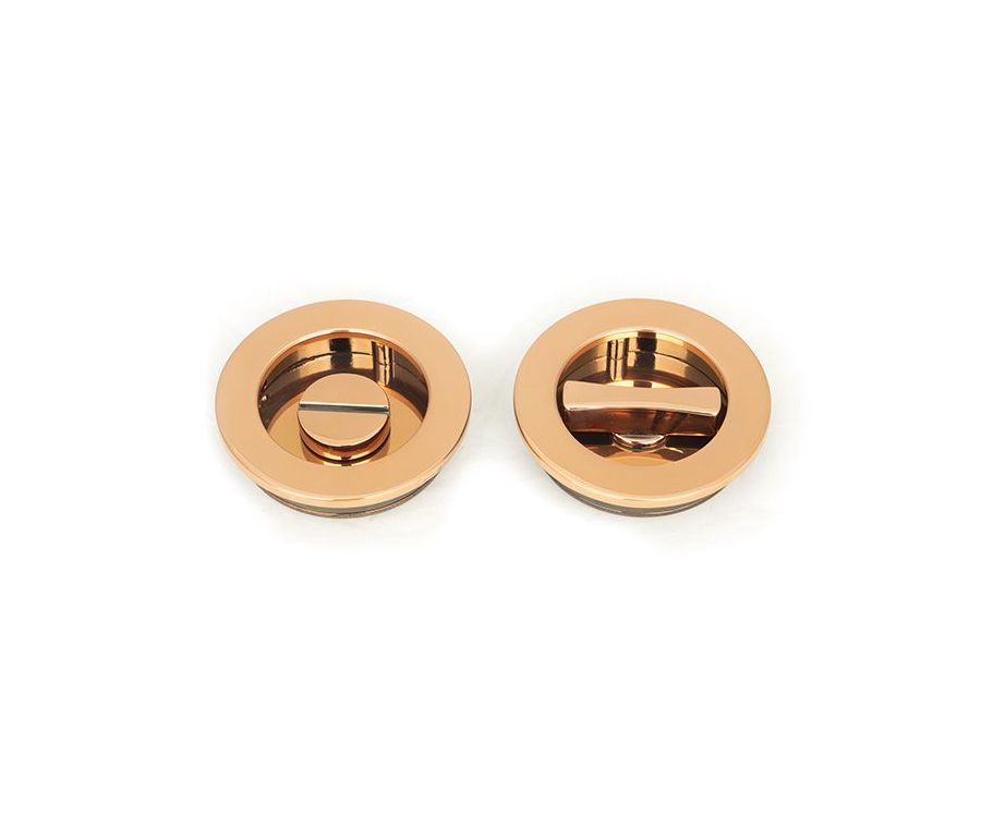Polished Bronze 60mm Plain Round Flush Pull Handle - Privacy | 50148