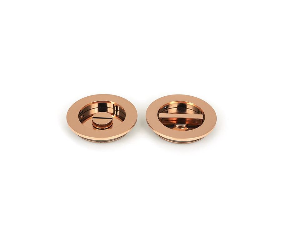 Polished Bronze 75mm Plain Round Flush Pull Handle - Privacy | 50149