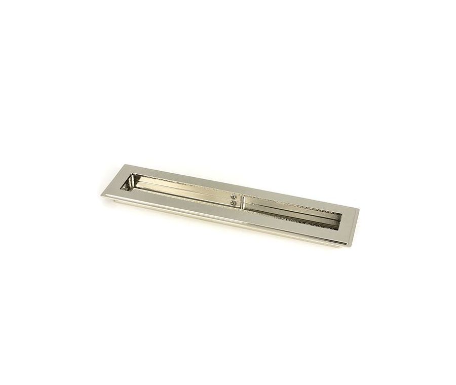 Polished Nickel 250mm Art Deco Rectangular Flush Pull Handle | 50153