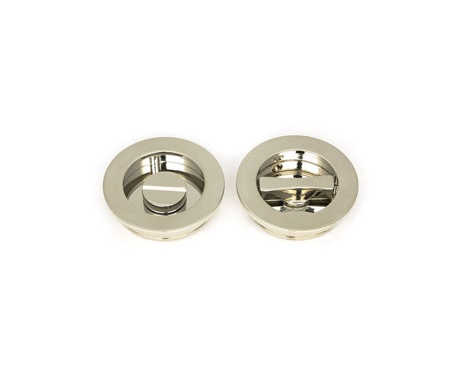 Polished Nickel 60mm Plain Round Flush Pull Handle - Privacy | 50166