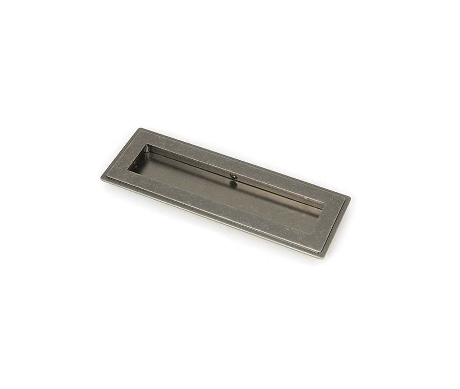 Pewter 175mm Art Deco Rectangular Flush Pull Handle | 50170