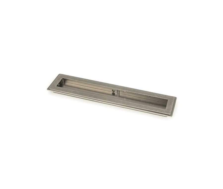 Pewter 250mm Art Deco Rectangular Flush Pull Handle | 50171