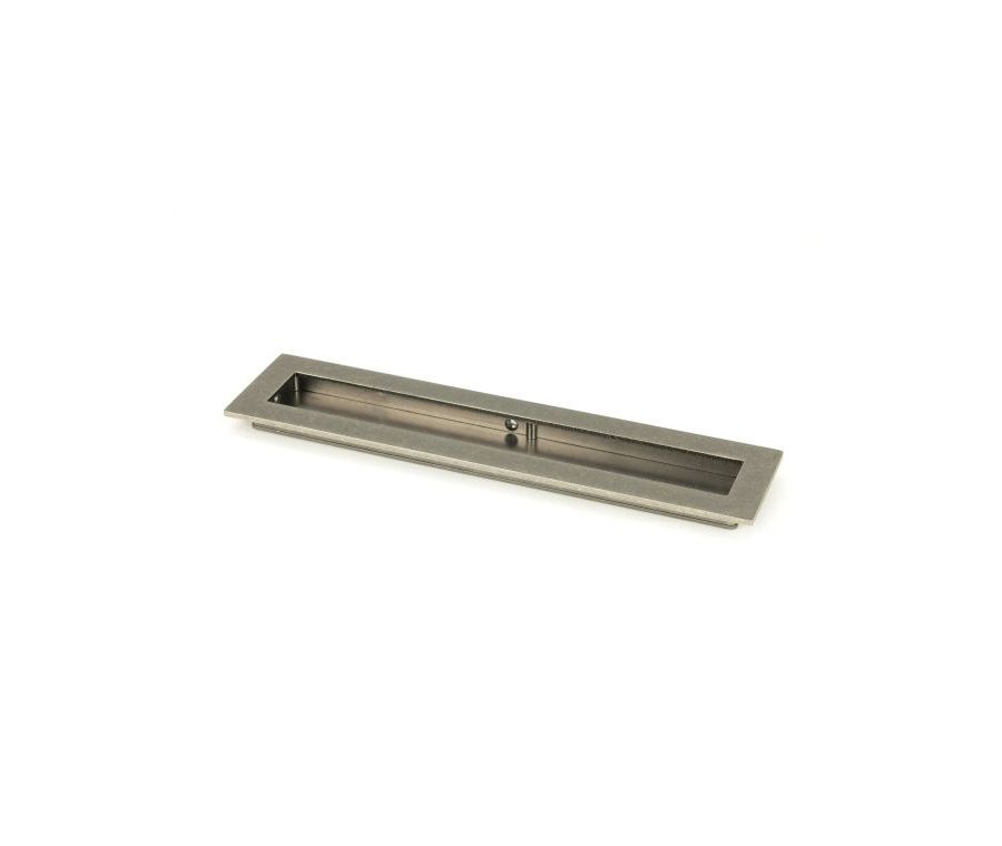 Pewter 250mm Plain Rectangular Flush Pull Handle | 50173