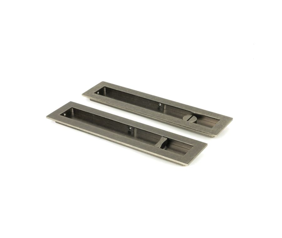 Pewter 250mm Plain Rectangular Flush Pull - Privacy | 50177