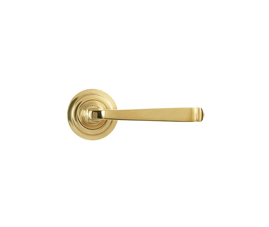 Set Polished Brass Avon Lever on Art Deco rose | 50598 - 50599