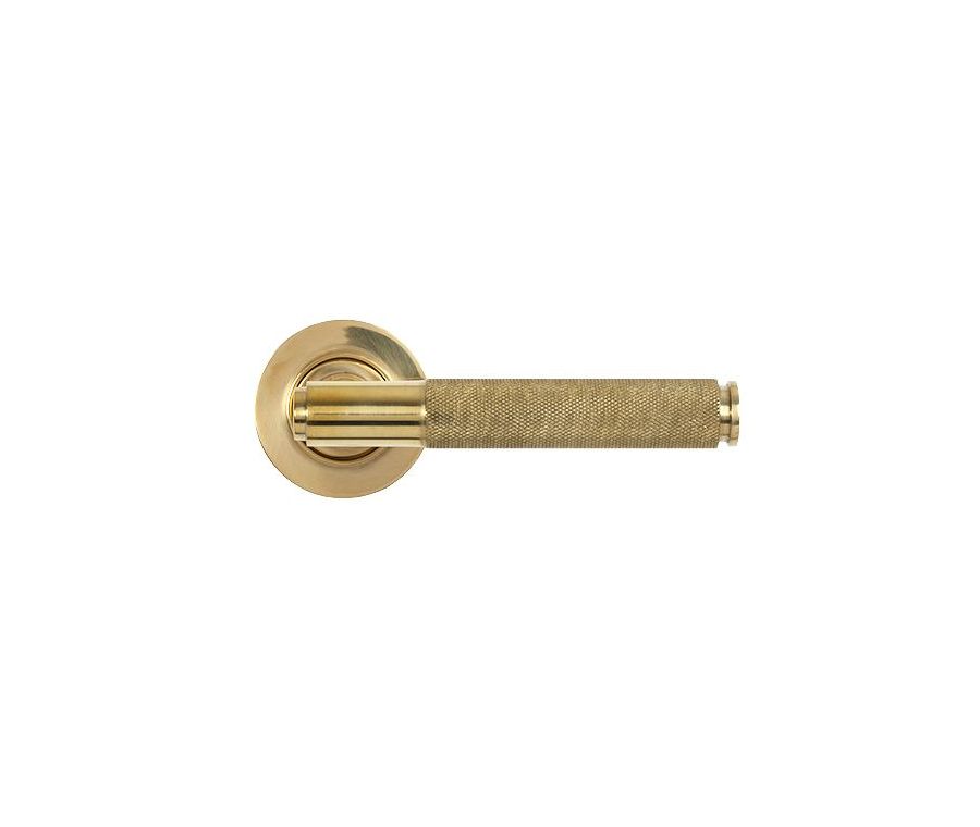Set Polished Brass Brompton Lever on Plain rose | 50605 | 50606