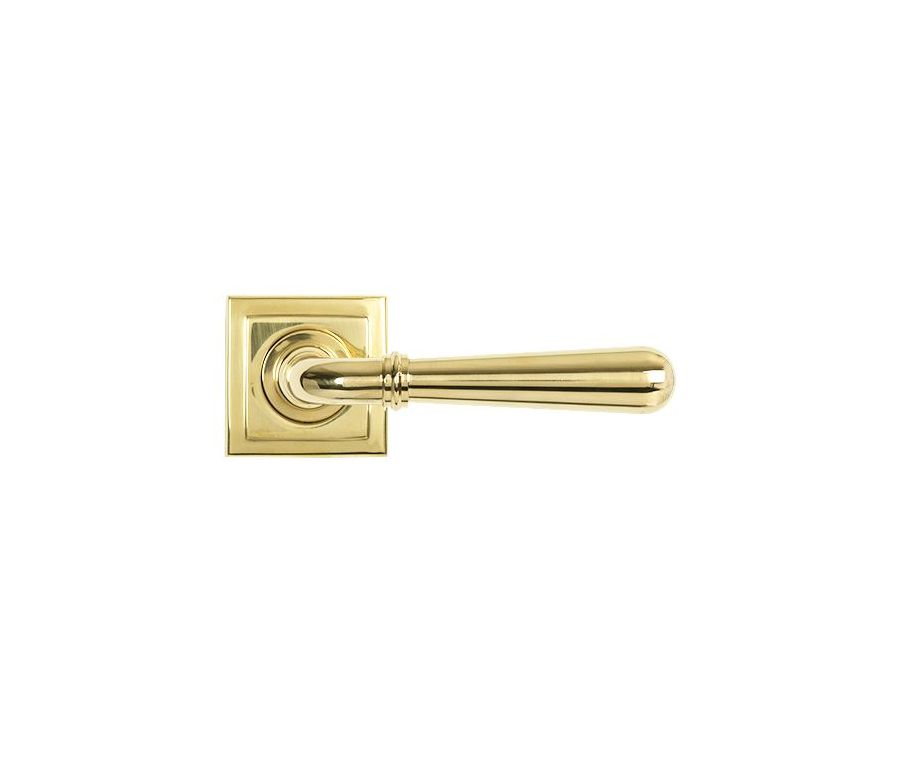 Set Polished Brass Newbury Lever on Square rose | 50624 | 50625